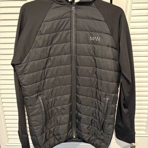 Boohoo Mens Charcoal Puffer Jacket